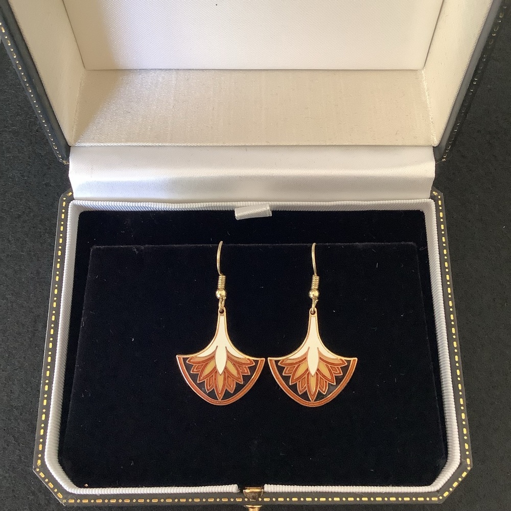 NEW Chinese cloisonné earrings. - Picture 2 of 4